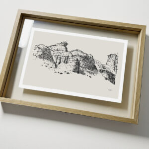 les falaises vues du cementerio de Gorafé ¬ avec cadre